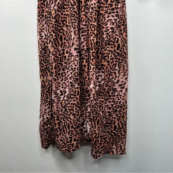 ANTHROPOLOGIE Ranna Gill Leopard Print Midi Dress Puffed Sleeves Size Medium - Picture 8 of 17